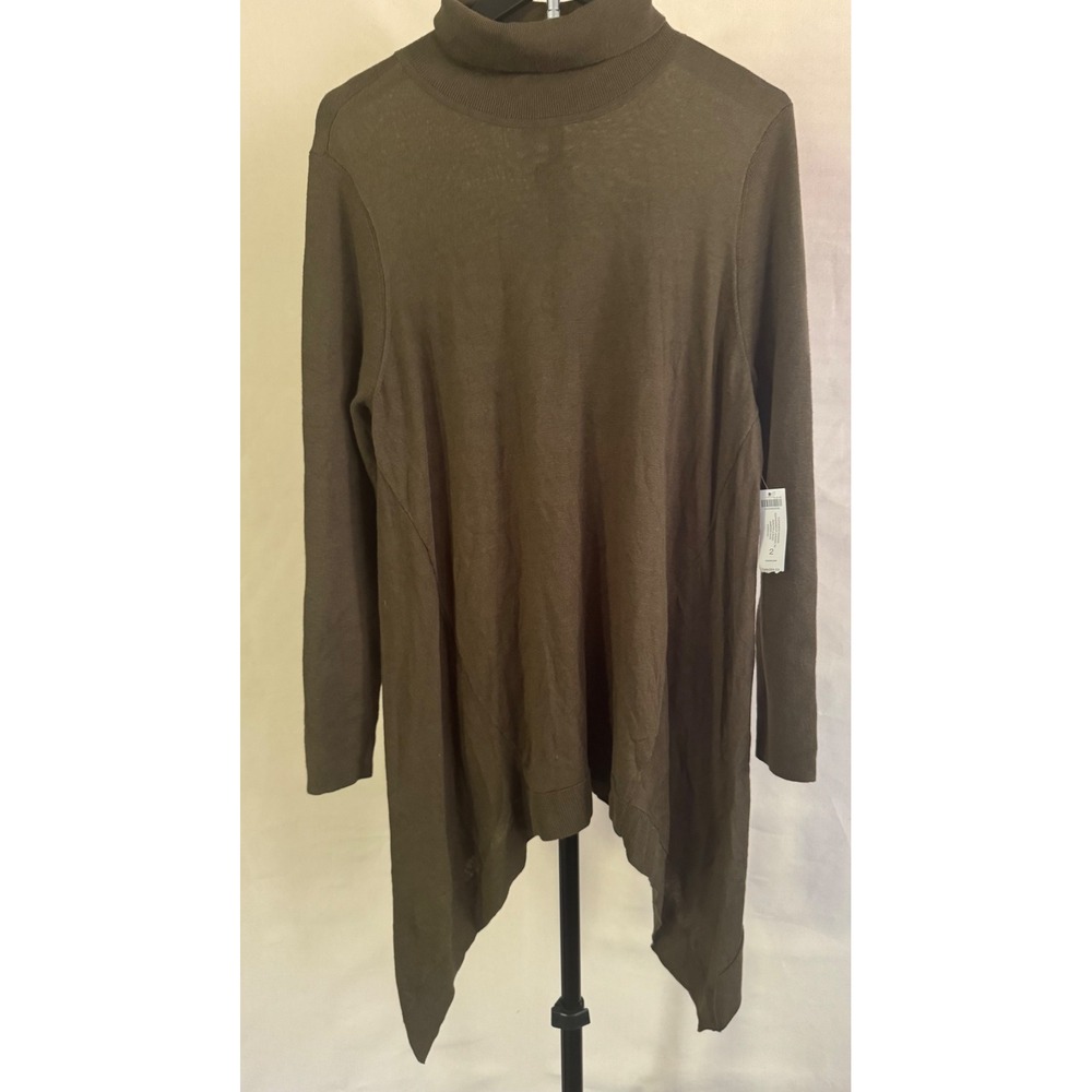 Chico's NWT Featherweight Cashmere Blend Turtleneck Tunic SZ 2 MSRP $89